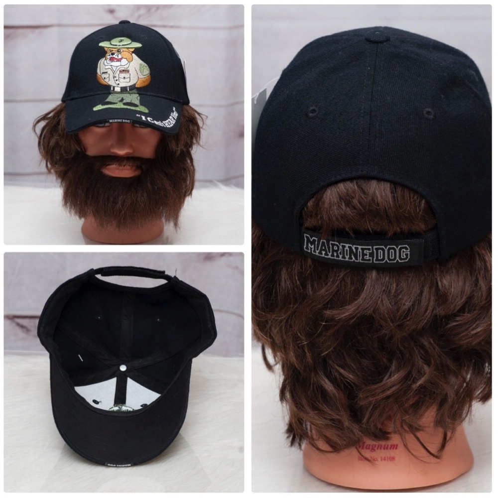 US Marines USMC Black Marine Dog Cap One Size Men